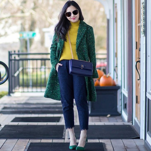 ☆NWT J.Crew Easy Pants in Lace Navy - Picture 1 of 5